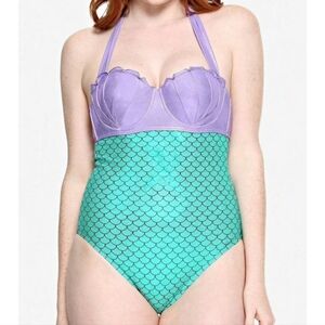 Disney Hot Topic M The Little Mermaid Ariel Strappy Halter Swimsuit Ai-1902